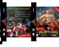 Mortal Kombat 4 complete Game Box packaging Print layout for Midway Home Entertainment by Hogan Design Mortal Kombat 4 complete Game Box packaging Print layout for Midway Home Entertainment by Hogan Design
