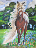 Horse In Blue Bonnets original painting 62"x48" by Rick Hogan Horse In Blue Bonnets original painting 62"x48" by Rick Hogan
