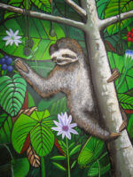 Sloth & Purple Flower original painting 62"x48" by Rick Hogan Sloth & Purple Flower original painting 62"x48" by Rick Hogan