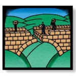 Illustration "Bridging Gaps" for Software of the Future brochure Illustration "Bridging Gaps" by Rick Hogan